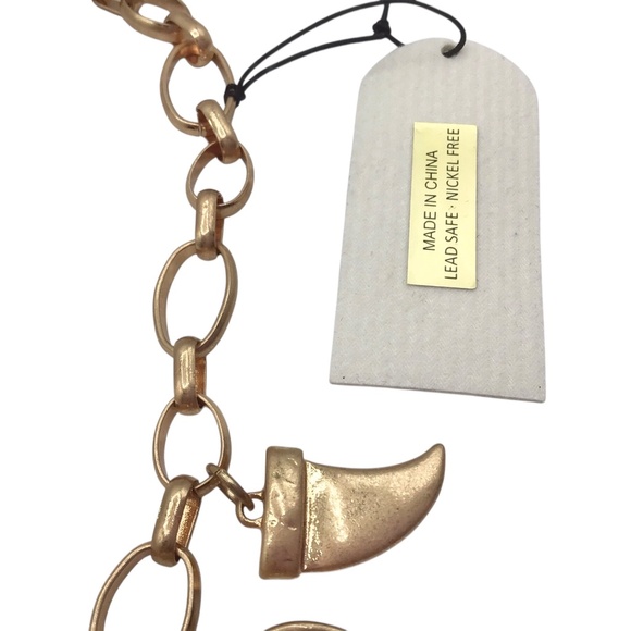 NWT Song of Style Gold Charm Necklace, Boho Talisman Pendant Necklace - Picture 8 of 15